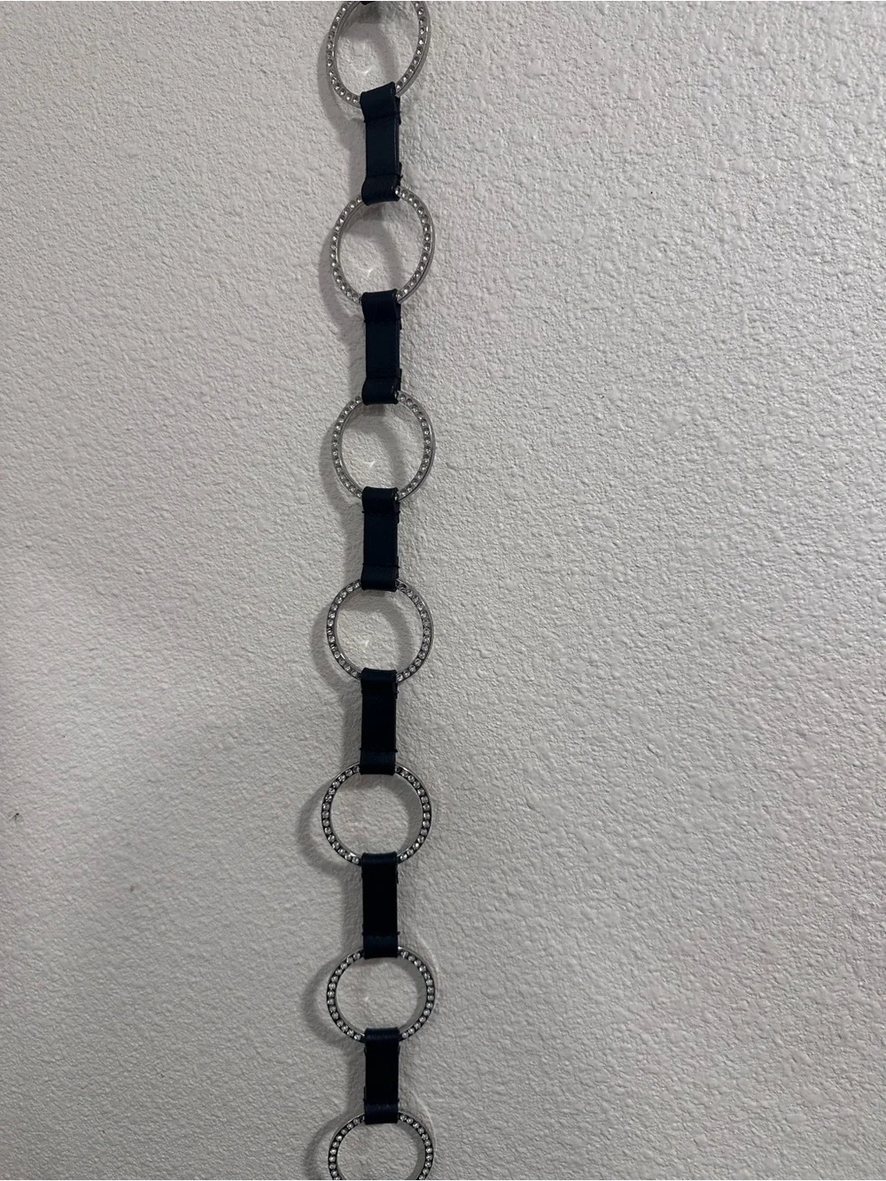 Black Rhinestone Ring Chain Belt - Women Accessories